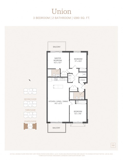 a floor plan of a bedroom apartment